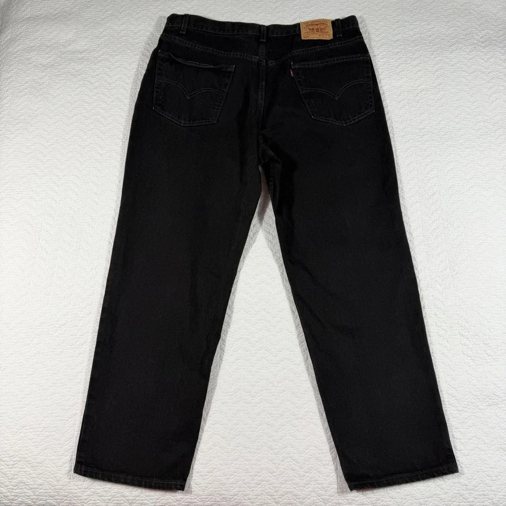 Vtg 90s Levis 550 Men Black Relaxed Fit Jeans 42x30 (Fit 40x30) USA Made Red Tab
